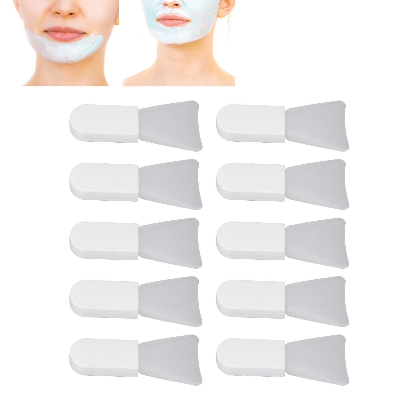 10pcs Silicone Facial Mask Applicator Set, Mini White Soft Mask Brush for Mud Mask, Eye Mask, Body Lotion, Short Hand... - Image 5