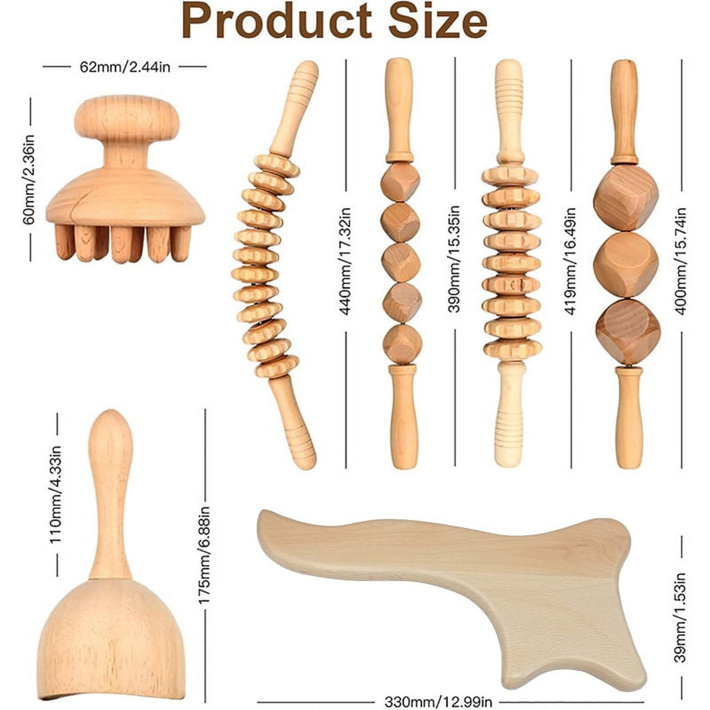 Wooden Massage Roller Therapy Body Massager Foot Face Shoulder Neck Hand Push Roller Massager Body Shaping Massage Tool - Image 5