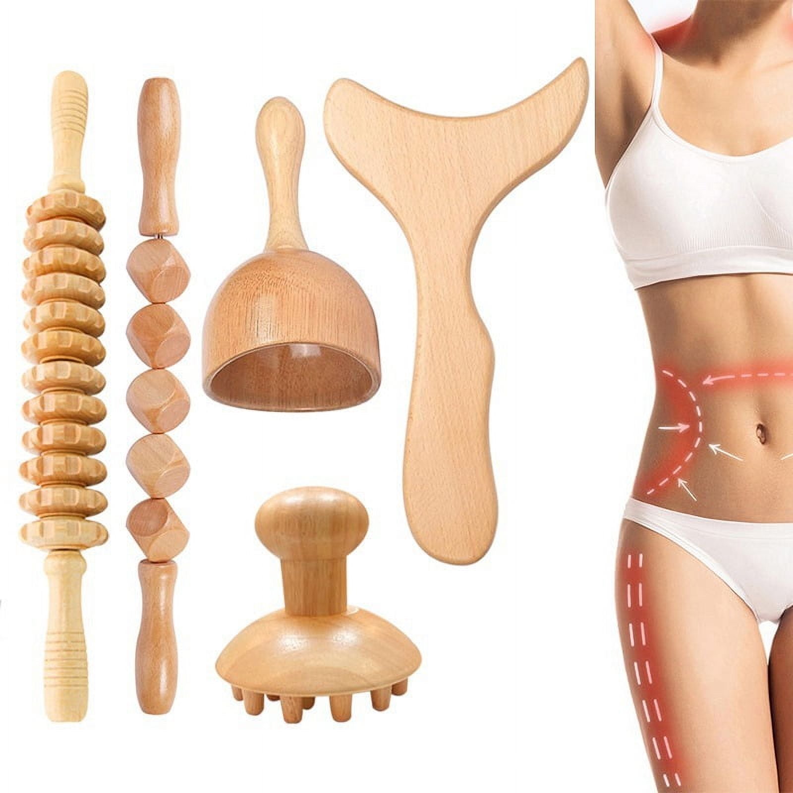 Wooden Massage Roller Therapy Body Massager Foot Face Shoulder Neck Hand Push Roller Massager Body Shaping Massage Tool - Image 3