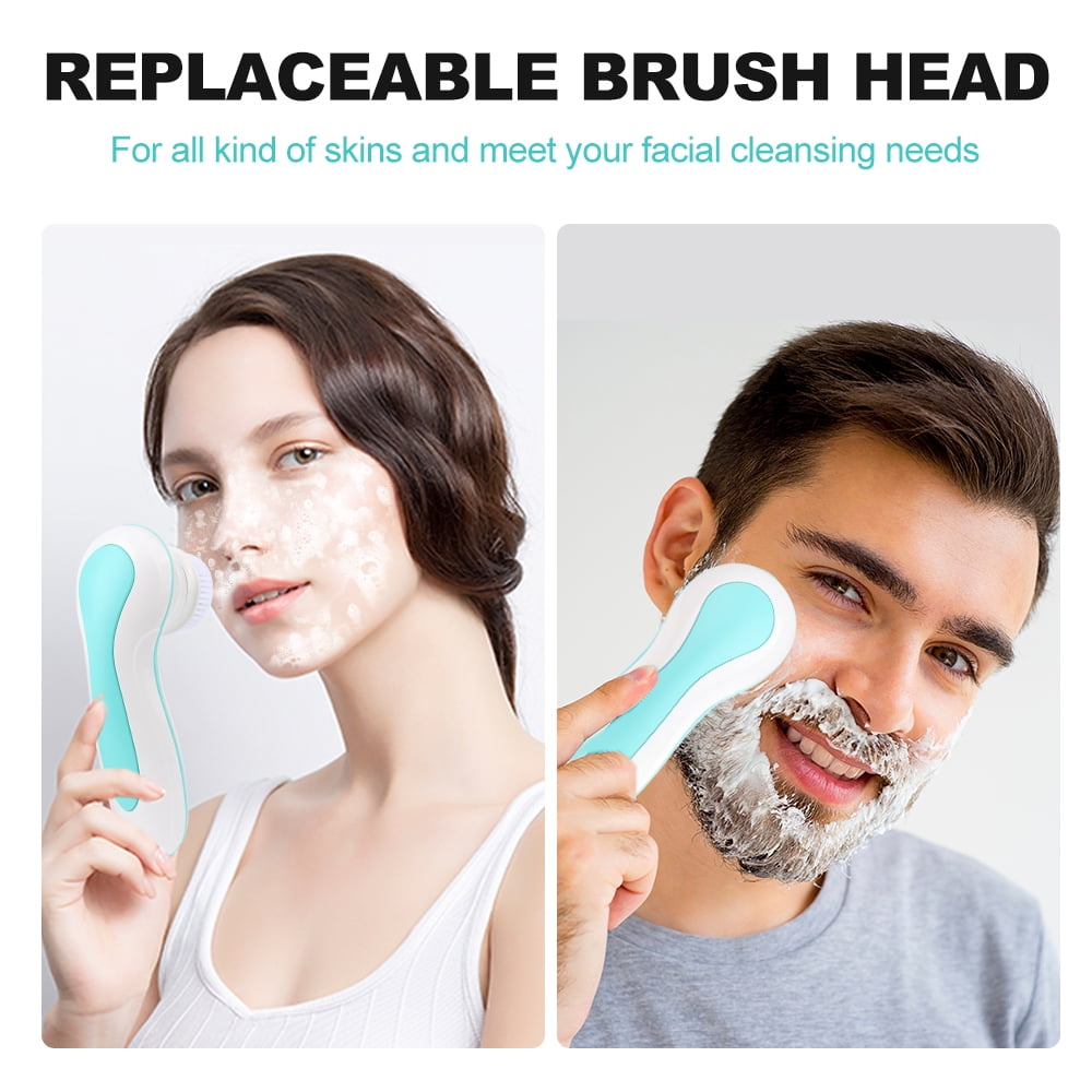 Facial Cleansing Brush Electric Face Brush Scrubber for Exfoliating with 4 Cleanser Heads, 2 Speeds - Image 5