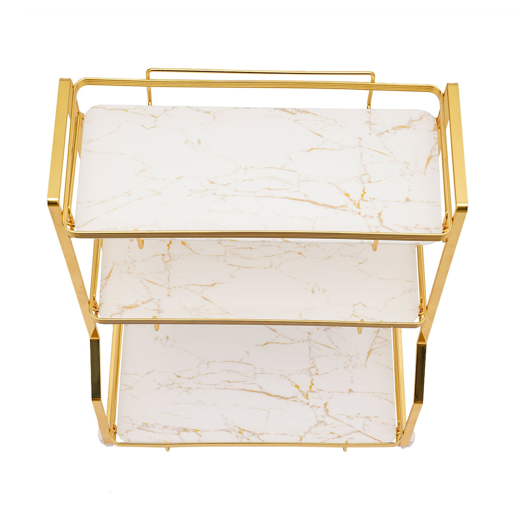 Bathroom Countertop Organizer, Gold Bathroom Vanity Counter Organizer with Small Storage Basket for Skincare Makeup P... - Image 5