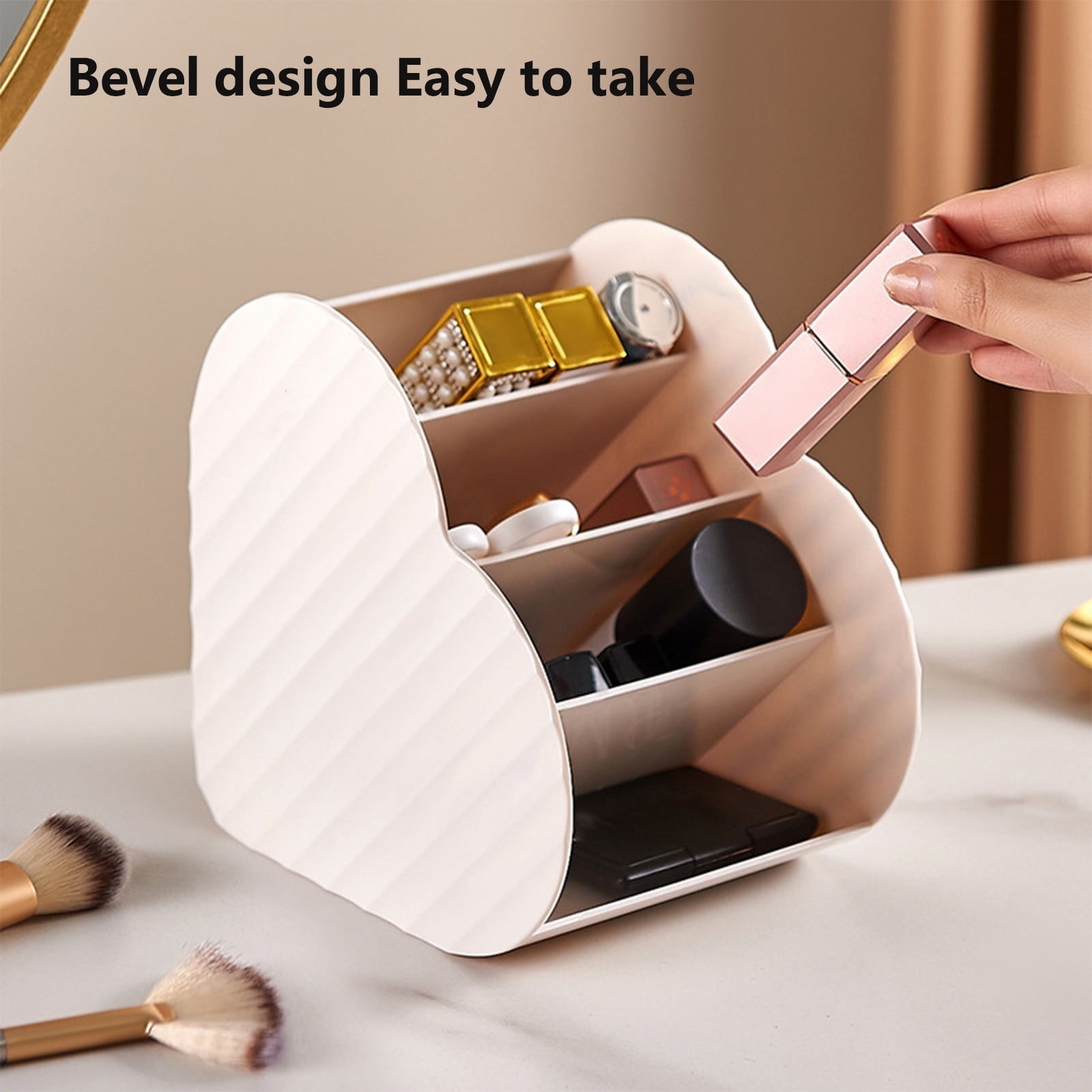 Desktop Cosmetics Storage, Skincare Display Case, Storage with Removable Dividers, for Bathroom Countertop and Bedroo... - Image 4