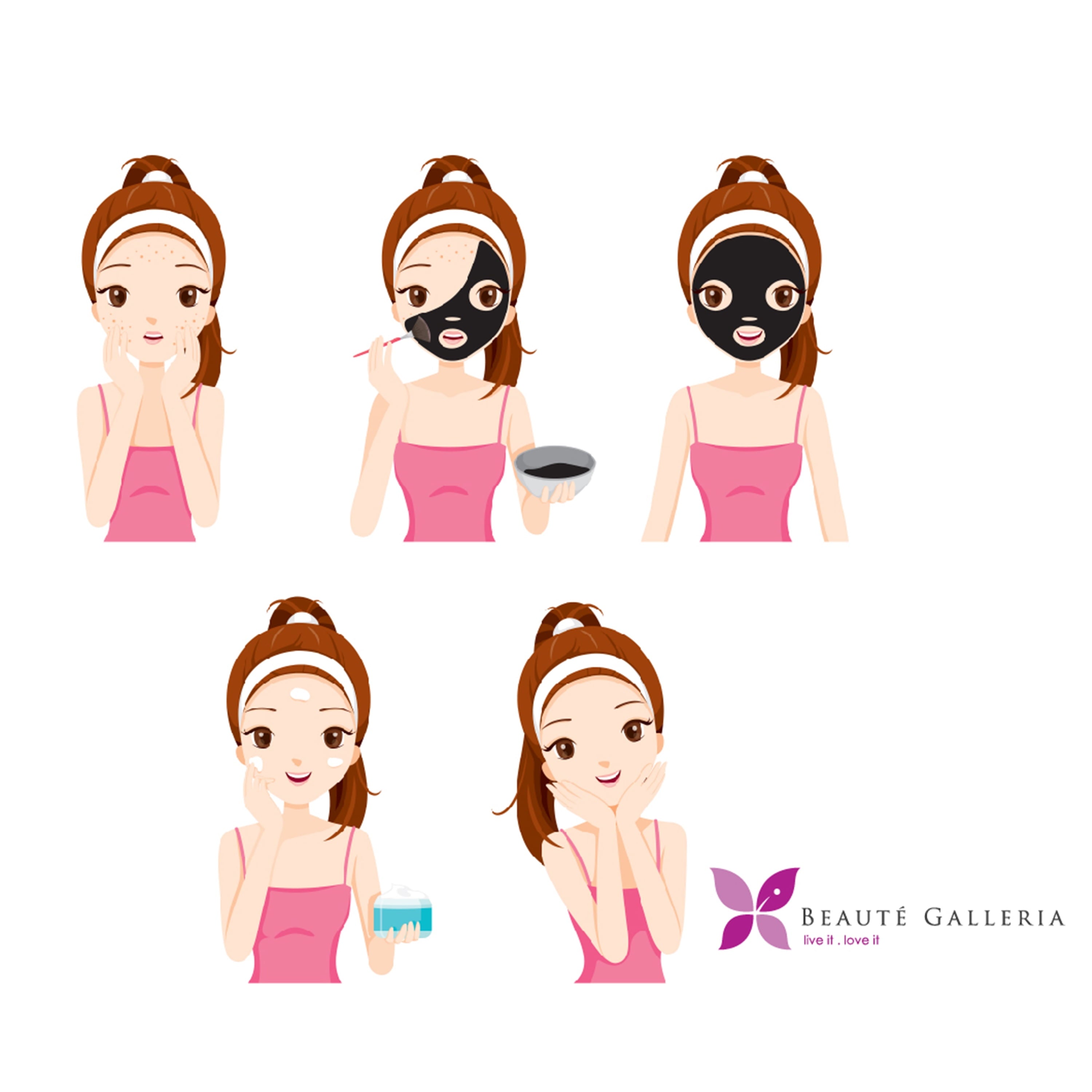 Beaute Galleria Facial Mask Brush Tool, for Clay Mud Charcoal Face and Neck Mask, Mess-Free DIY Home Spa Applicator (Silicone Brushes and Sy - Image 4