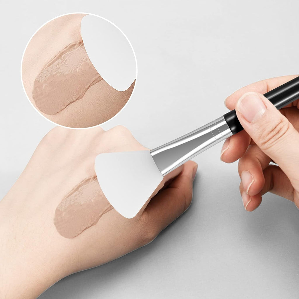 Silicone Face Mask Brush Applicator Flexible Silicone Brush for Mud Clay DIY Mask Body Lotion BB Cream Black, 4 Pcs - Image 3