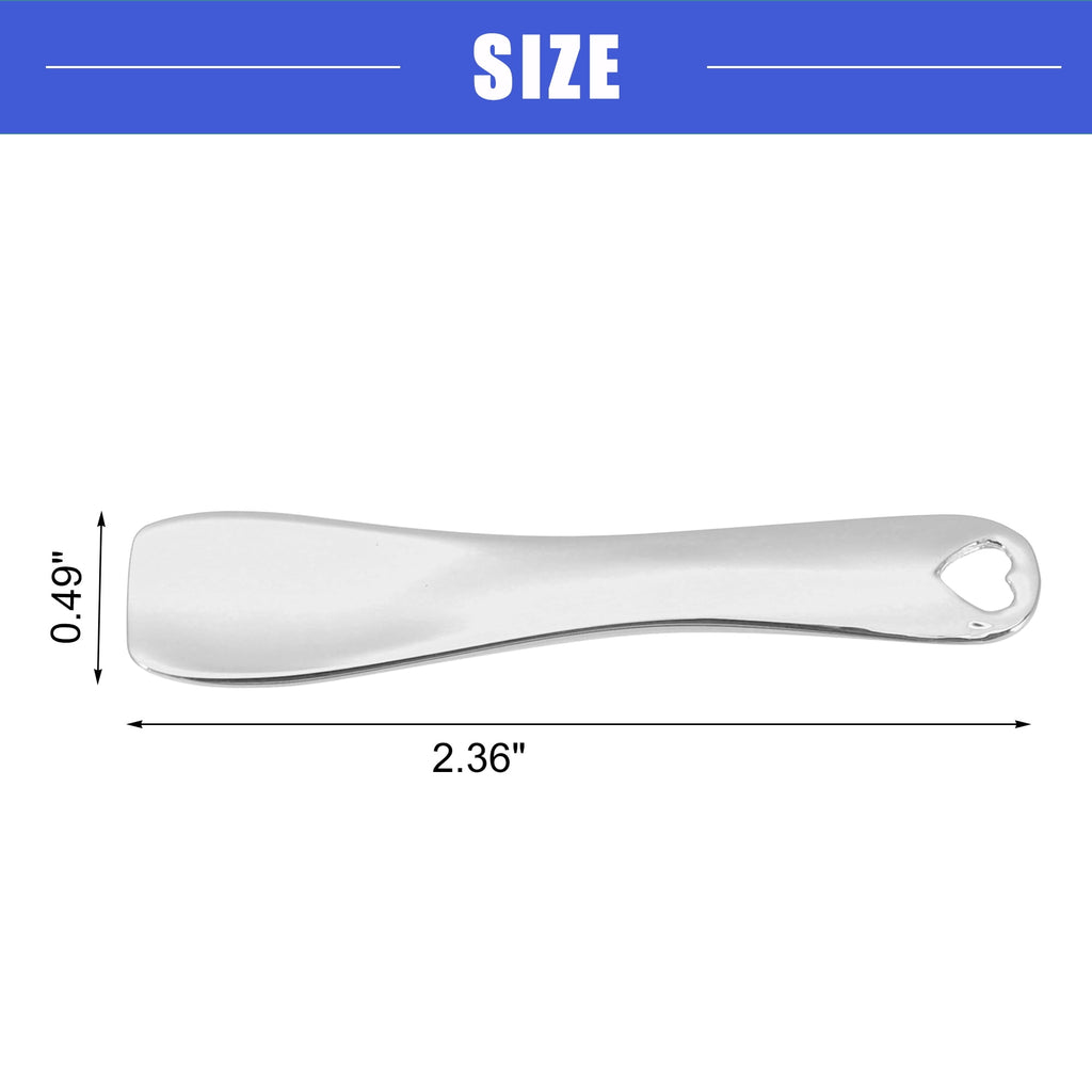 Vocoste 3 Pcs Makeup Spatula Mini Spoon, Eye Cream Massage Sticks Beauty Scoop, Heart Shape 2.36"x0.49", Silver Tone - Image 4