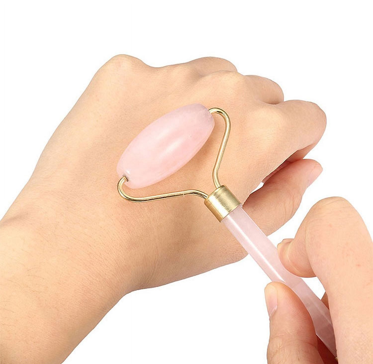 Pink Jade Face Massager Facial Roller Anti-Aging Roller Premium Authentic Jade Stone GREAT BEAUTY GIFT KT00187 - Image 2