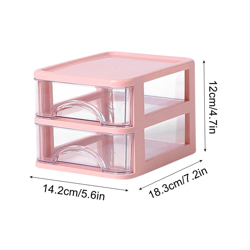 Plastic Drawer Storage with 2 Drawers, Makeup Organizer Countertop, Skincare, Jewelry, Desk, Pantry, Bathroom Drawer ... - Image 3