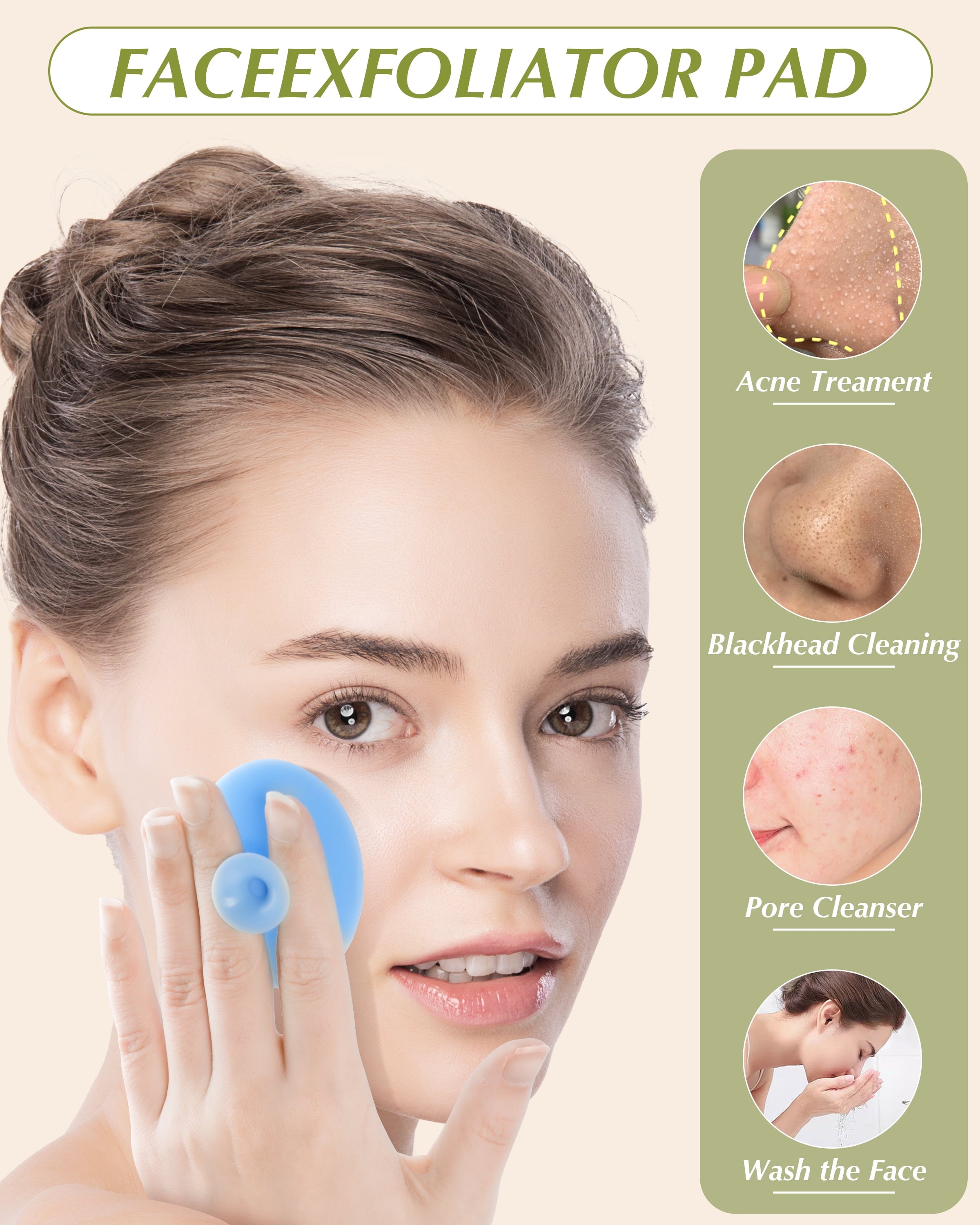 Face Scrubber, 10 PCS Baby Bath Brush, Soft Silicone Facial Cleansing Brush Face Exfoliator, Silicone Scrubbers Exfoliator Brush - Image 2