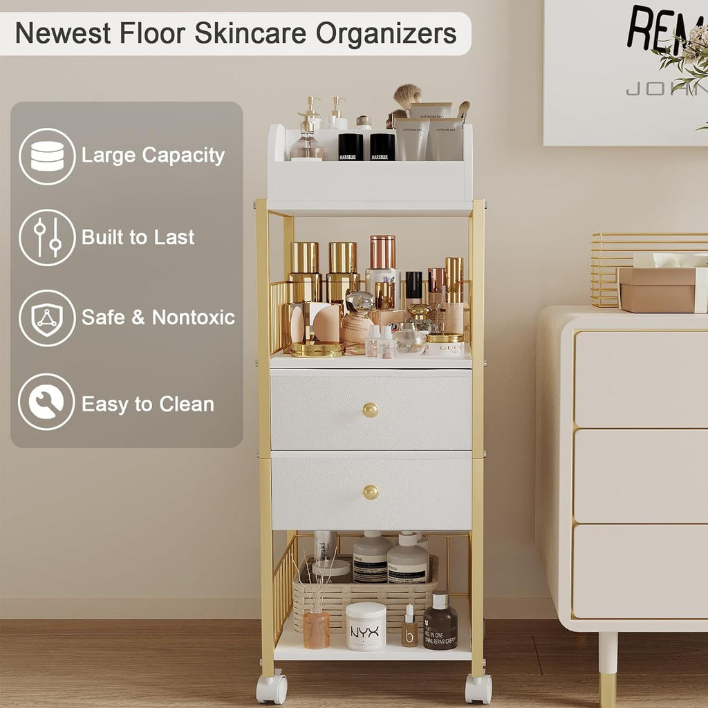 Makeup Organizer Storage Cart, Large Skincare organizers, Makeup Stand with Drawers, Makeup Vanity Organizer Cosmetic... - Image 3