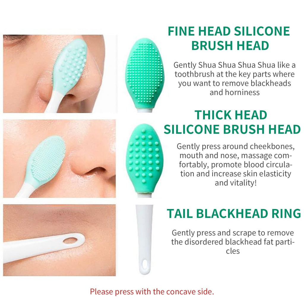 2 in 1 Silicone Lip & Nose Scrubber Brush Reusable Double-Sided Facial Cleaning Tool Gentle Blackhead Removal, Pore Cleanser & Exfoliator Fa - Image 5