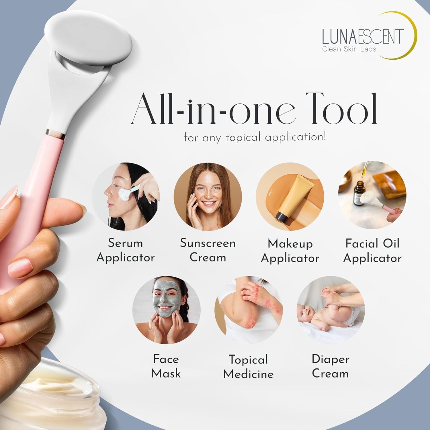 Touch-Free Skincare Applicator & Facial Massage Tool – Silicone Face Cream Applicator, Serum Spatula & Non-Contact Sk... - Image 5