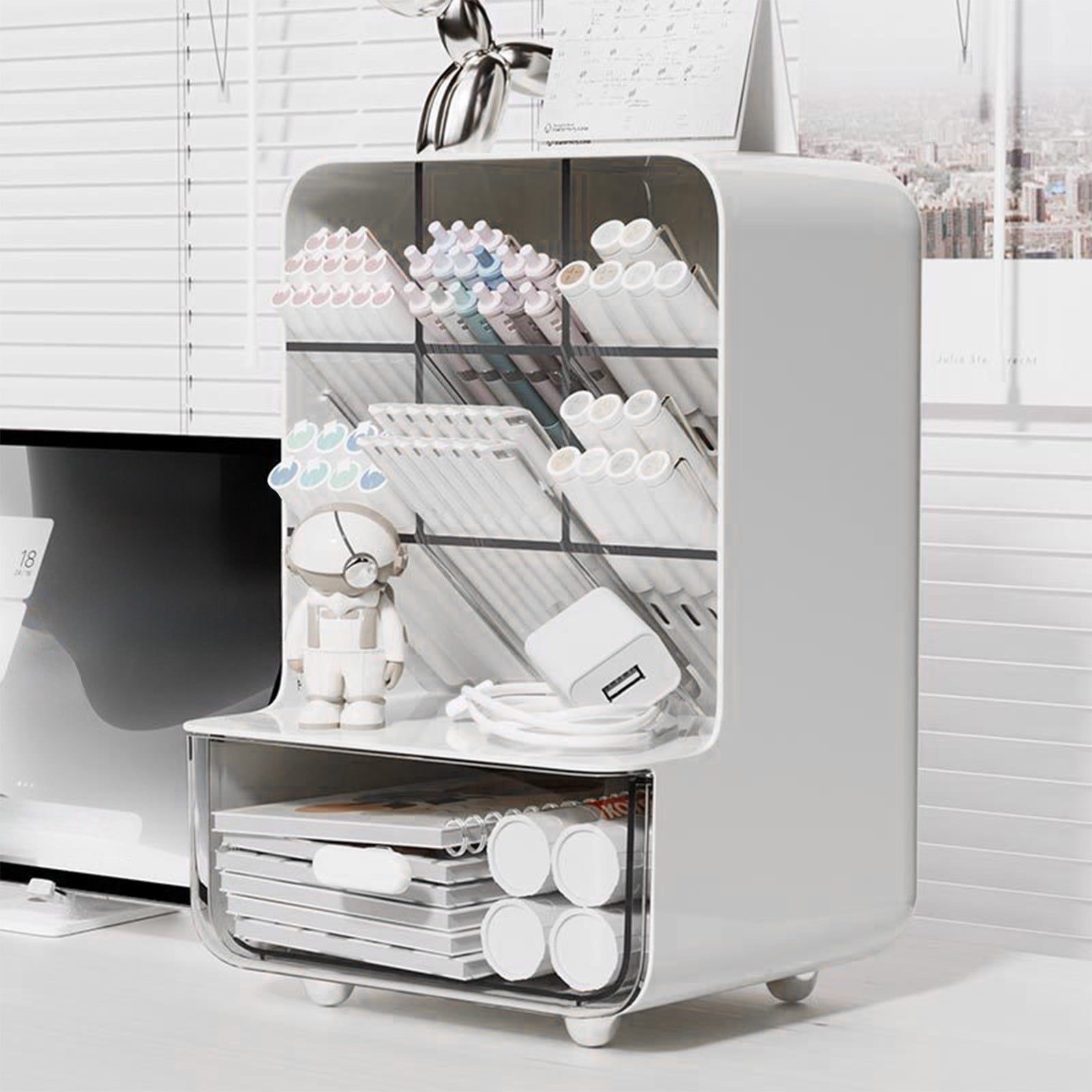 Makeup Organizer Skincare Organizer with Drawer, Makeup Brush organizer, Cosmetics Storage for skincare, Vanity, Make... - Image 2