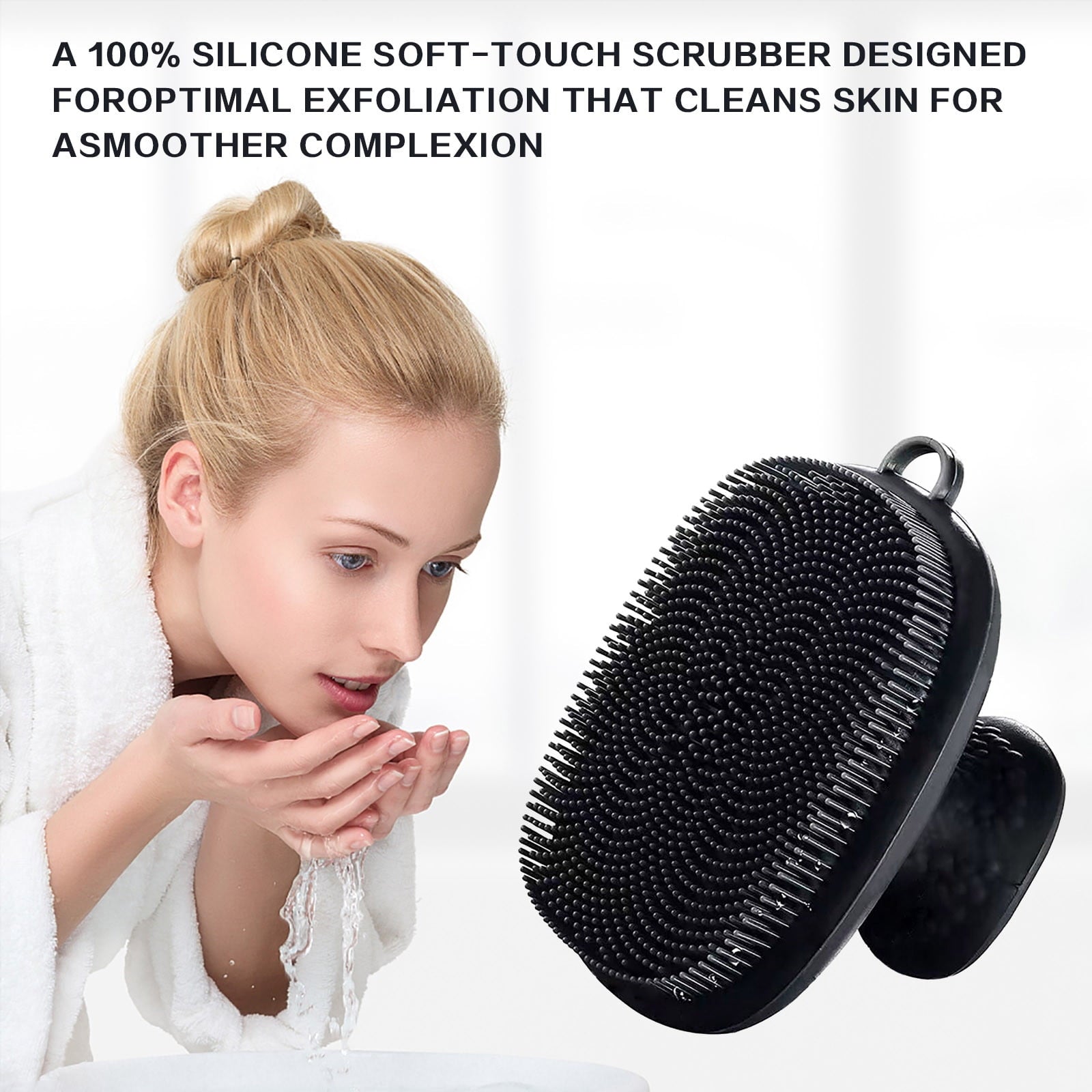 Gentle Facial Exfoliating Brush with Soft Bristles Manual Scrubber Tool for Sensitive Skin 6.7x4cm - Image 4