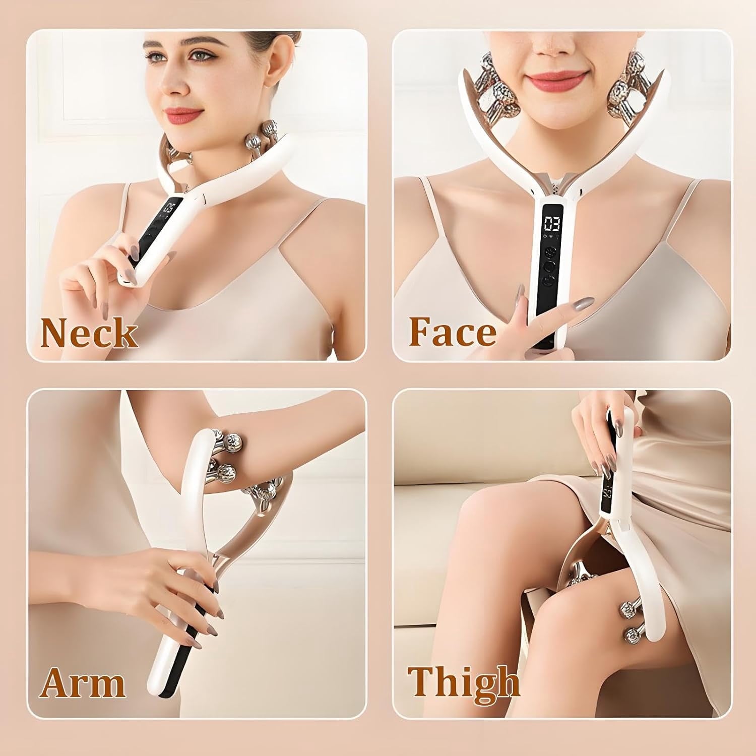 Wireless Facial Massager,Facial Massager Face and Neck,6 Modes&2 Functions,Face Roller Lymphatic Drainage,Portable Re... - Image 6