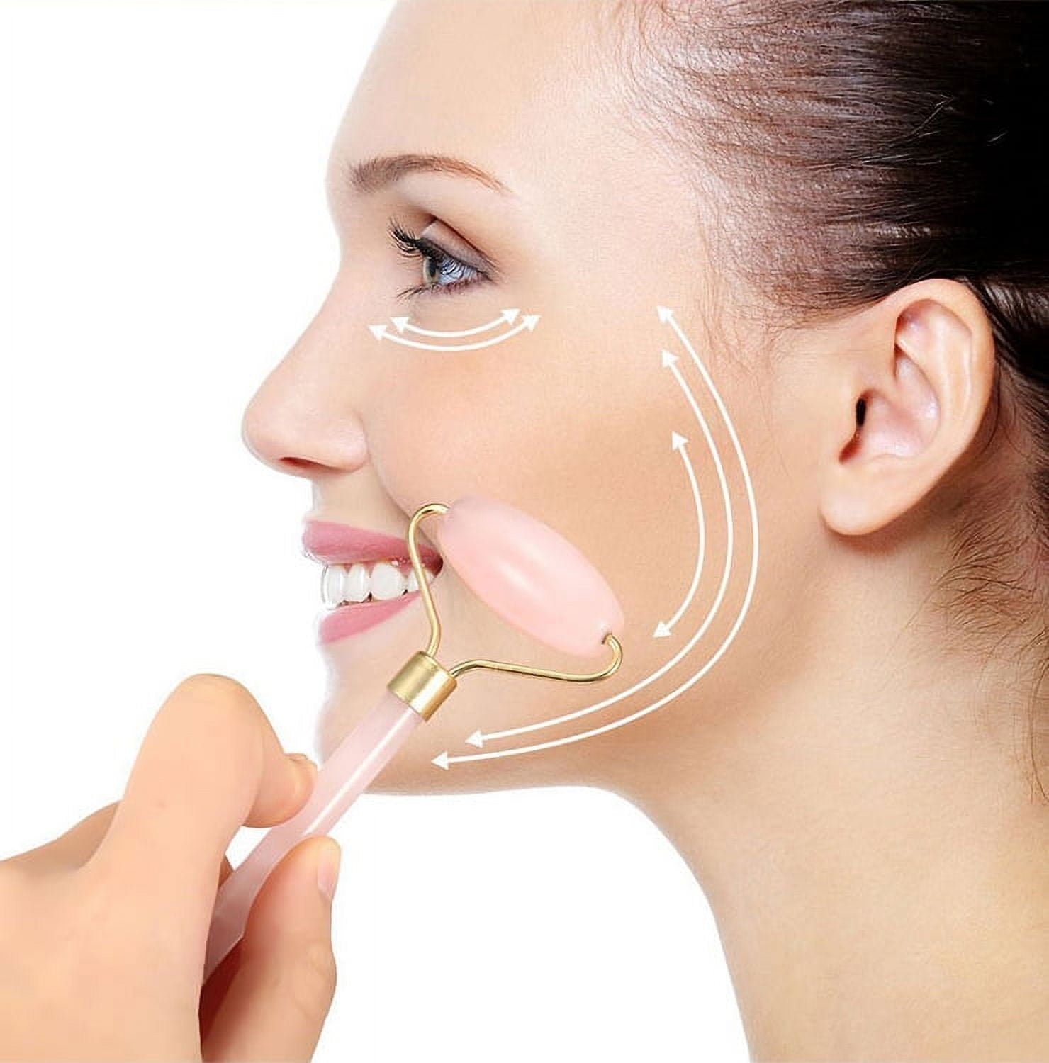 XXXXX Pink Jade Rose Quartz Face Facial Roller Anti-Aging Roller Premium Authentic Jade Stone Massager GREAT BEAUTY GIFT - Image 3