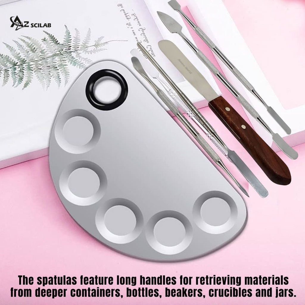 Stainless Steel Cosmetic Stirring Safe Ergonomic For Artist For Cosmetics Store - 5 Pcs - Image 4