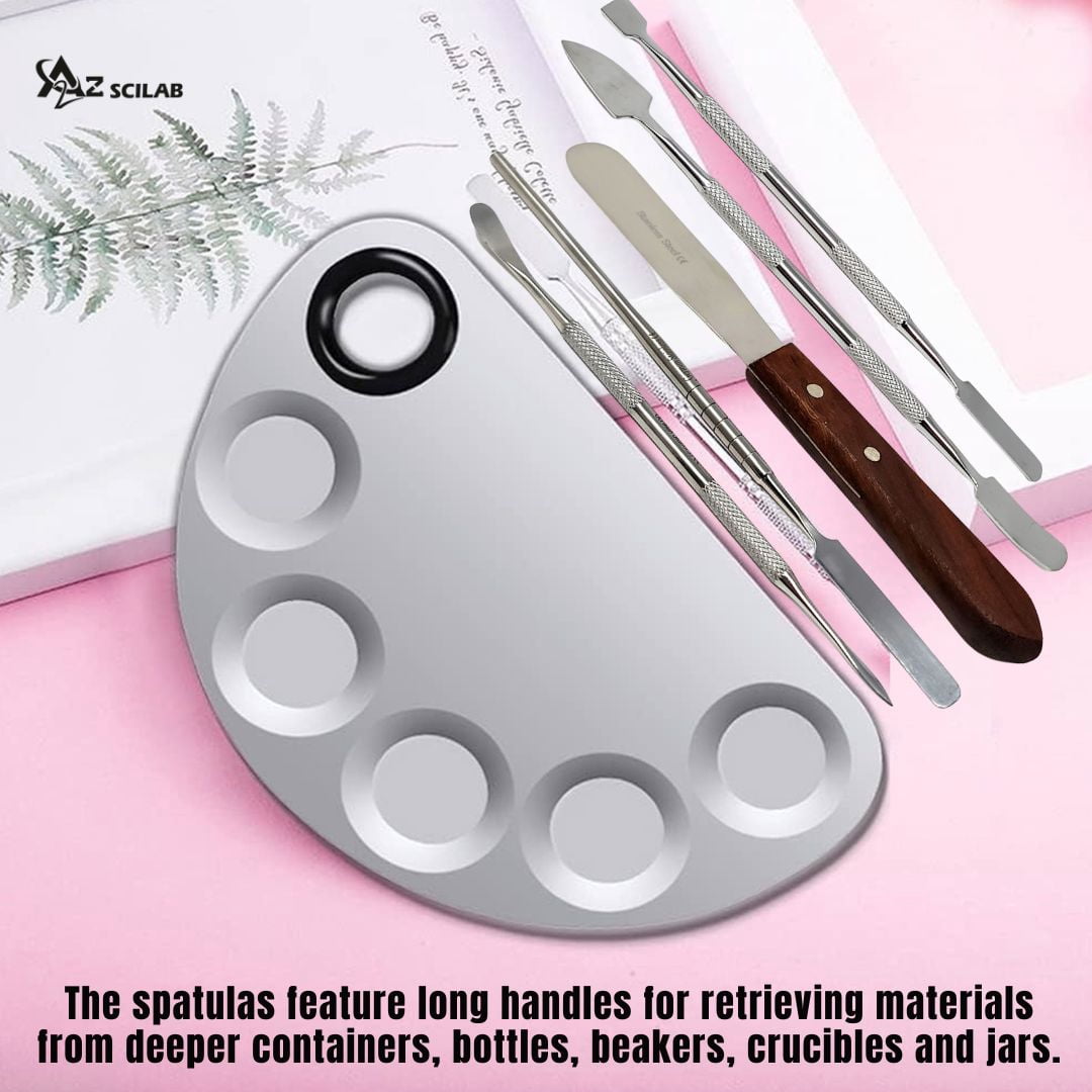 Stainless Steel Cosmetic Stirring Safe Ergonomic For Artist For Cosmetics Store - 5 Pcs - Image 4
