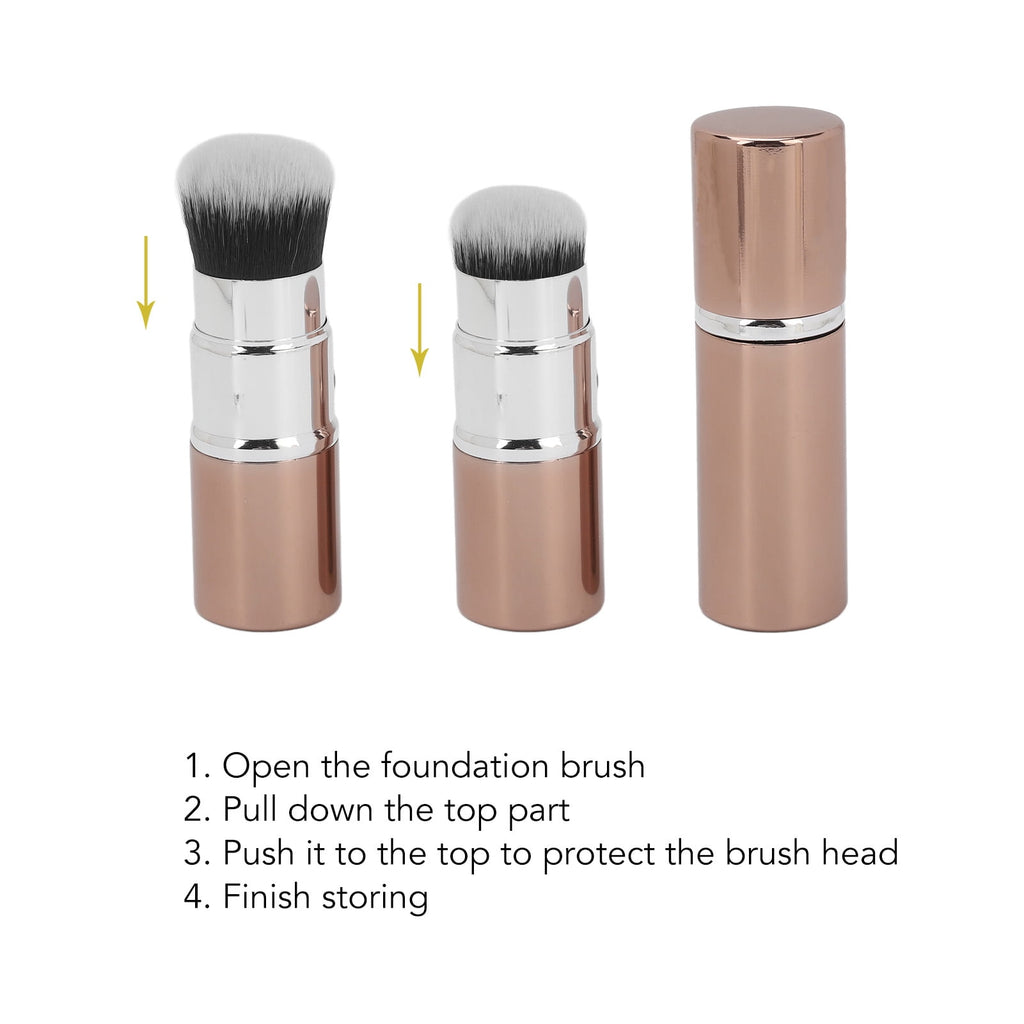2-in-1 Face Oil Absorbing Volcanic Roller with Retractable Foundation Brush, Brown - Reusable Facial Skincare Tool fo... - Image 6