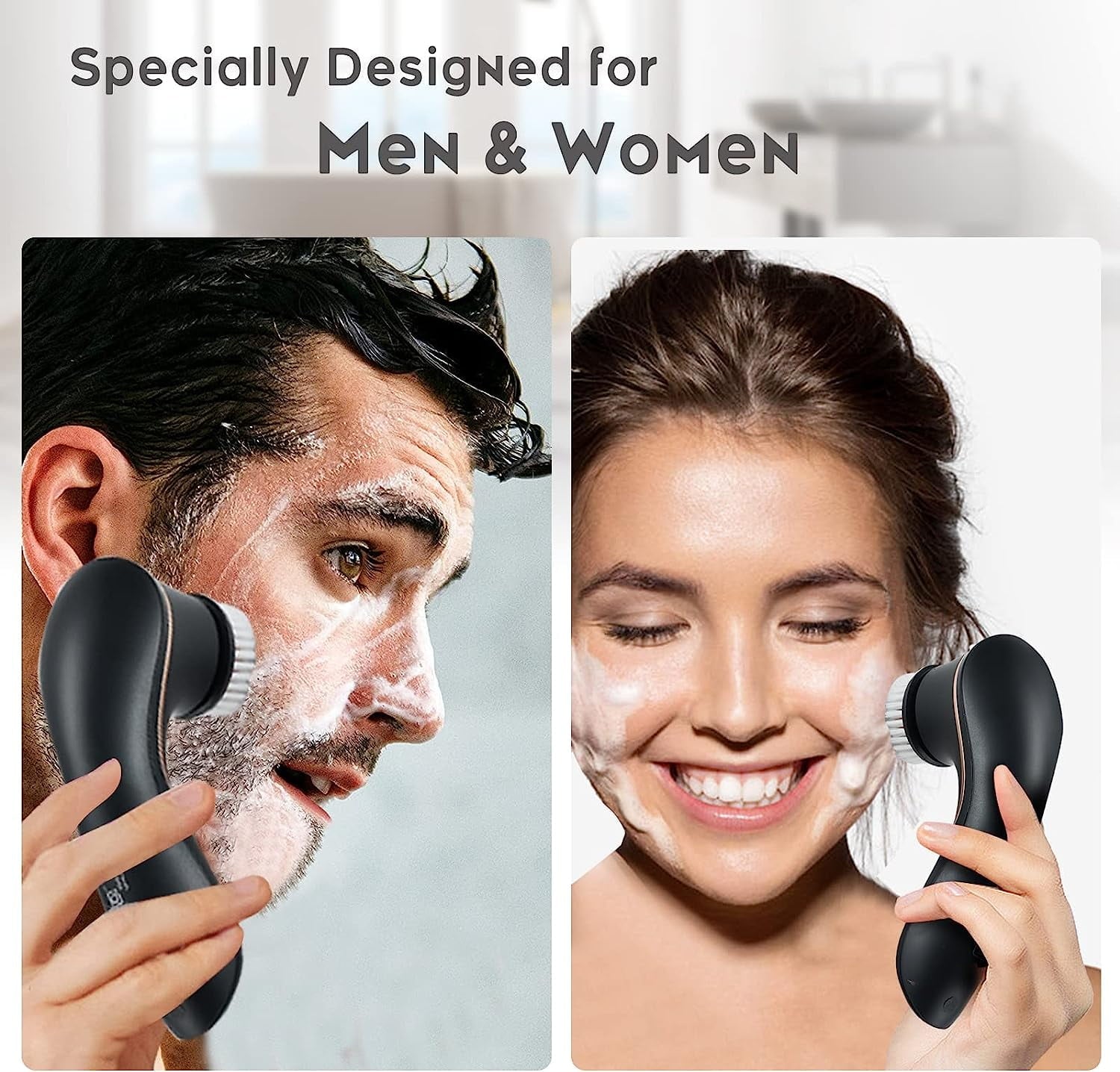 Facial Cleansing Brush, Electric Face Scrubber Rechargeable Exfoliator IPX-7 Waterproof Rotating Cleanser for Exfolia... - Image 6