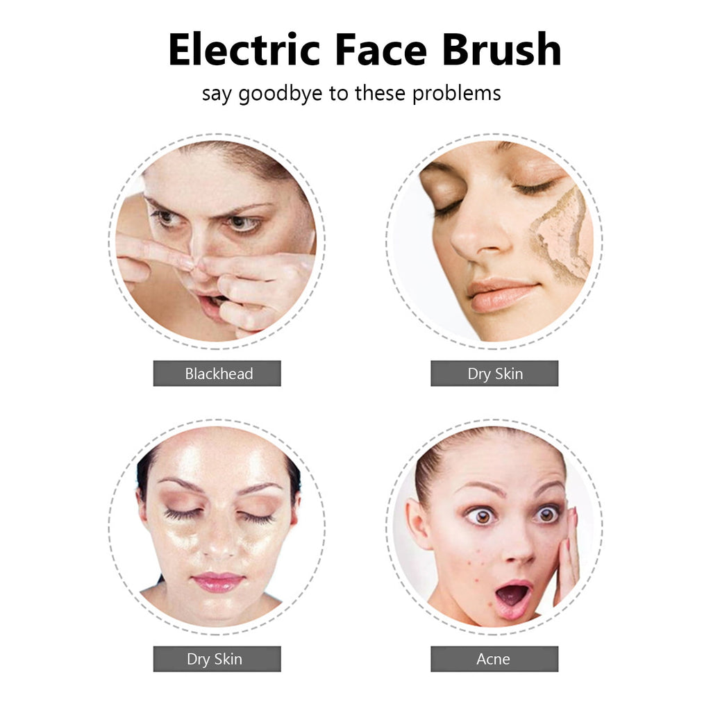 5 In 1 Electric Face Brush Facial Cleansing Brush Face Washing Device Handheld Facial Cleaner Battery Powered Makeup ... - Image 5