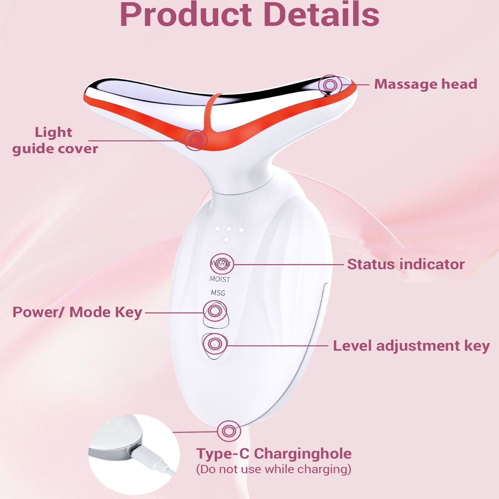 7 Color Face Massager Tool,Neck and Facial Sculpting Electric Tools,4 Modle Facial Toning Device,Multifunctional Face Lift Device for Skin C - Image 5