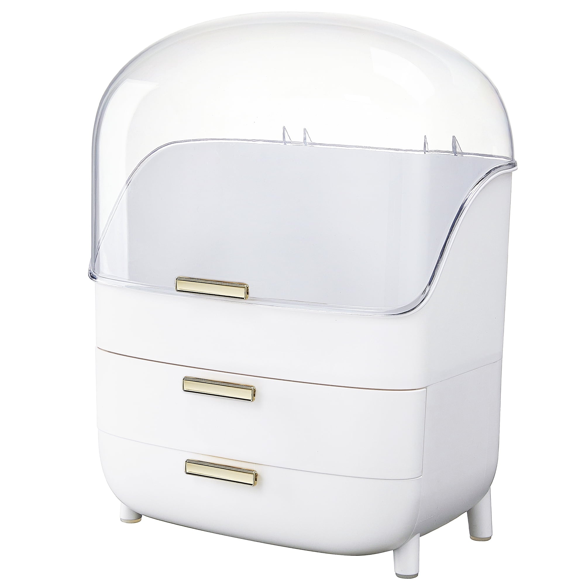 3-Tier Makeup Organizer with Drawers and Lid, Waterproof & Dustproof Skincare Organizers for Vanity and Bathroom Coun... - Image 2