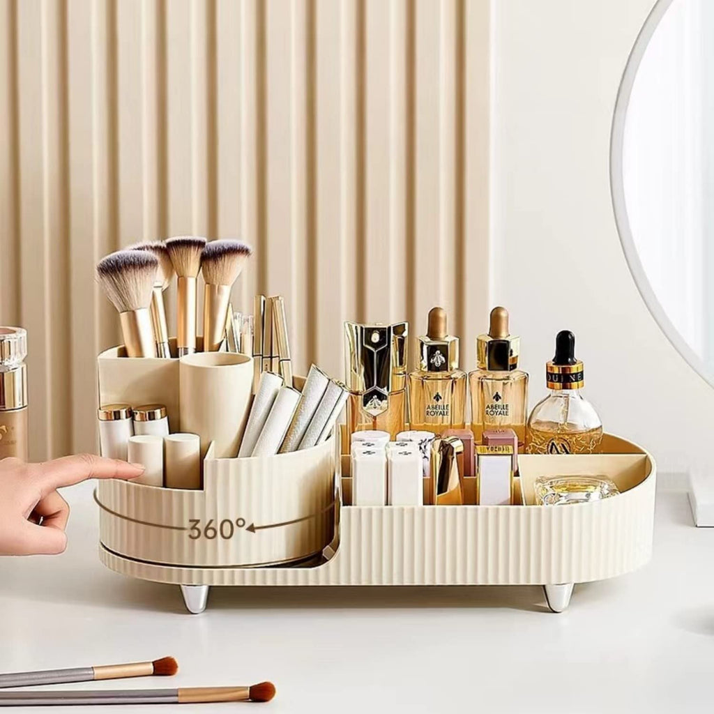 Makeup Organizer, Dresser Rotating Cosmetic Organizer with Brush, Holder for Perfume Jewelry Lipstick Makeup Skin Car... - Image 4