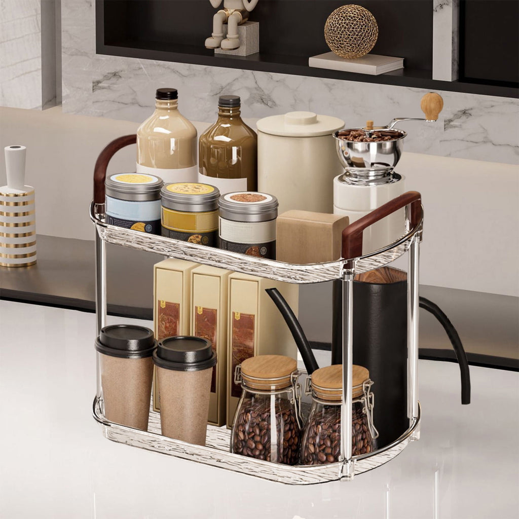 PONPRNGY Bathroom Organizer Countertop, Makeup Storage, Skincare Cosmetic Tray Shelf, Perfume Holder Rack for Vanity Counter, Large Capacity - Image 5
