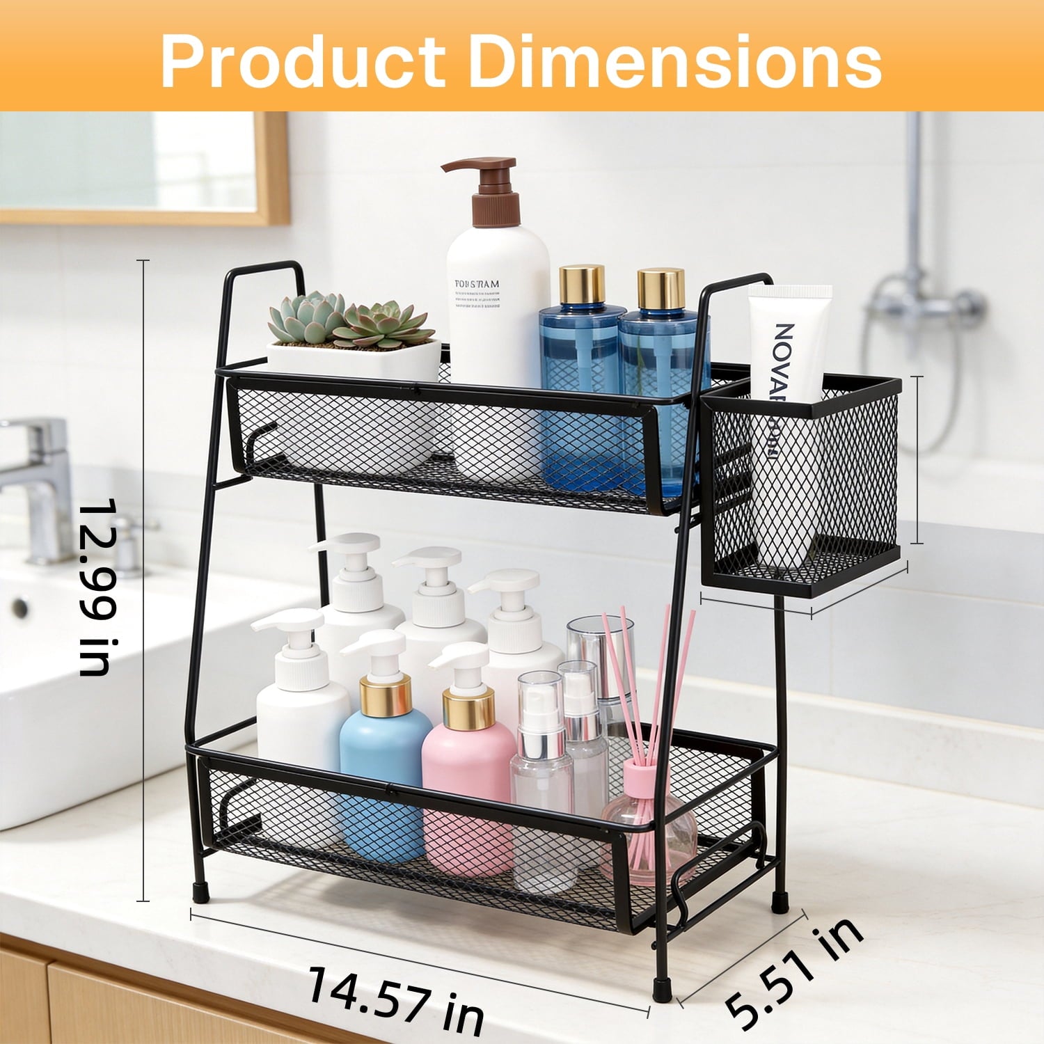 Bathroom Counter Organizer, 2 Tier Vanity Organizer and Storage for Cosmetic Skincare Perfume, Storage Organizers for... - Image 5