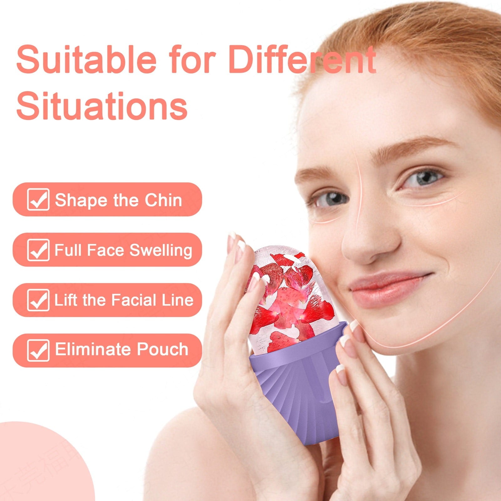 Ice Roller for Face, Face Massagers Tool, Ice Face Roller Ice Roller For Face Eyes And Neck Naturally Conditioning An... - Image 3