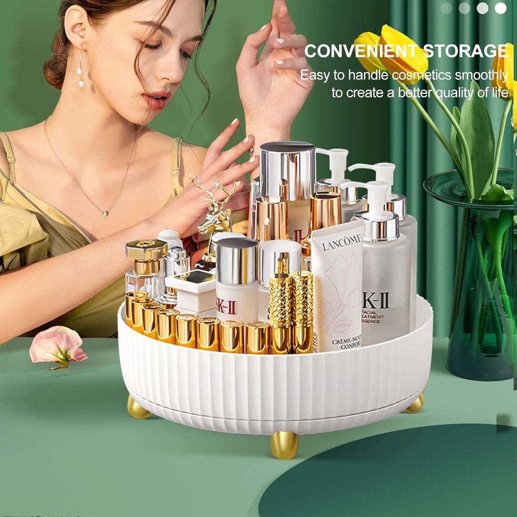 360 Rotating Storage Tray, 11.02 inches in Diameter, Cosmetics and Perfume Organizer, Desktop Storage Tray, Bathroom and Skincare Storage Tr - Image 5