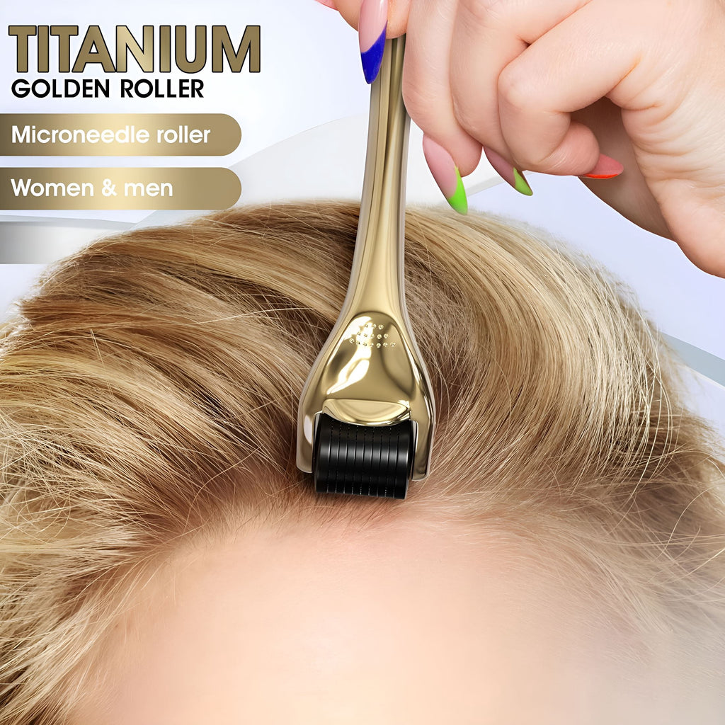 0.25Mm Titanium Microneedle Roller for Women&Men-Gold Roller for Face Skin Hair&Beard-Includes Storage Case - Image 3
