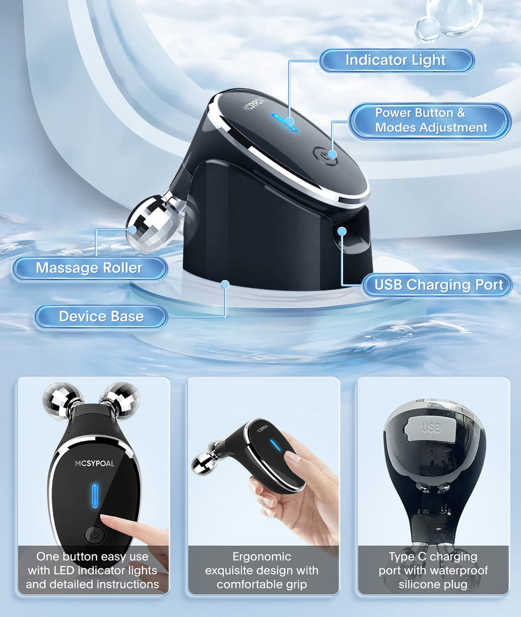 Microcurrent-Facial-Device - Skin Tightening Device, Microcurrent Facial Massager, Face Massager Roller for Face Lift, Wrinkle Removal, Anti - Image 4