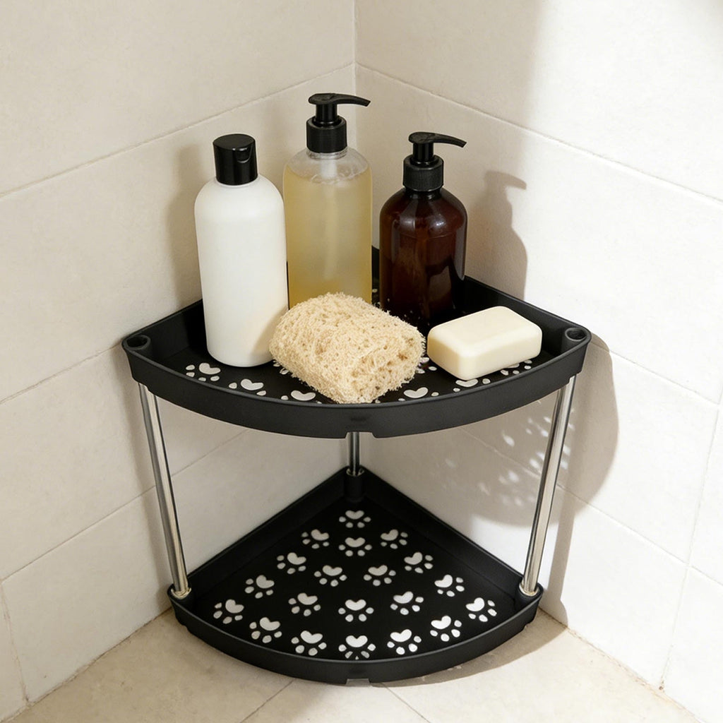 2 Tier Bathroom Counter Organizer, Vanity Organizer Corner Shelf, Skincare, Makeup Countertop Organizers, Kitchen, Ba... - Image 4