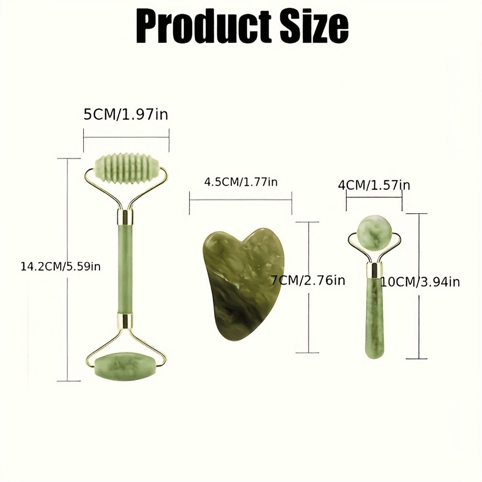 3 PCS Jade Face Roller & Gua Sha, Facial Beauty Roller Skin Care Tools, Self Care Gift for Men Women, Massager for Fa... - Image 4