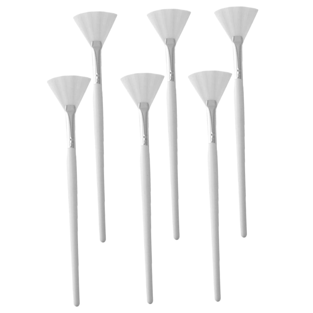 6Pcs Face Mask Brush Applicator White Fan Shaped for Even Facial Mask Application At Home - Image 3