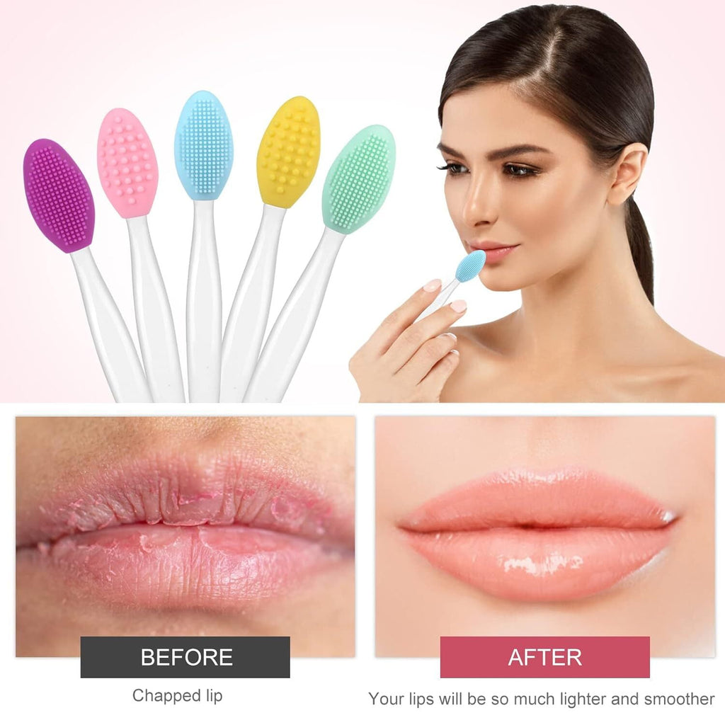 10 Pcs Facial Cleansing Brush, Lip Scrub Brush,Silicone Face Mask Brush for Face Scrubber & Lip Scrubber, For Massagi... - Image 2