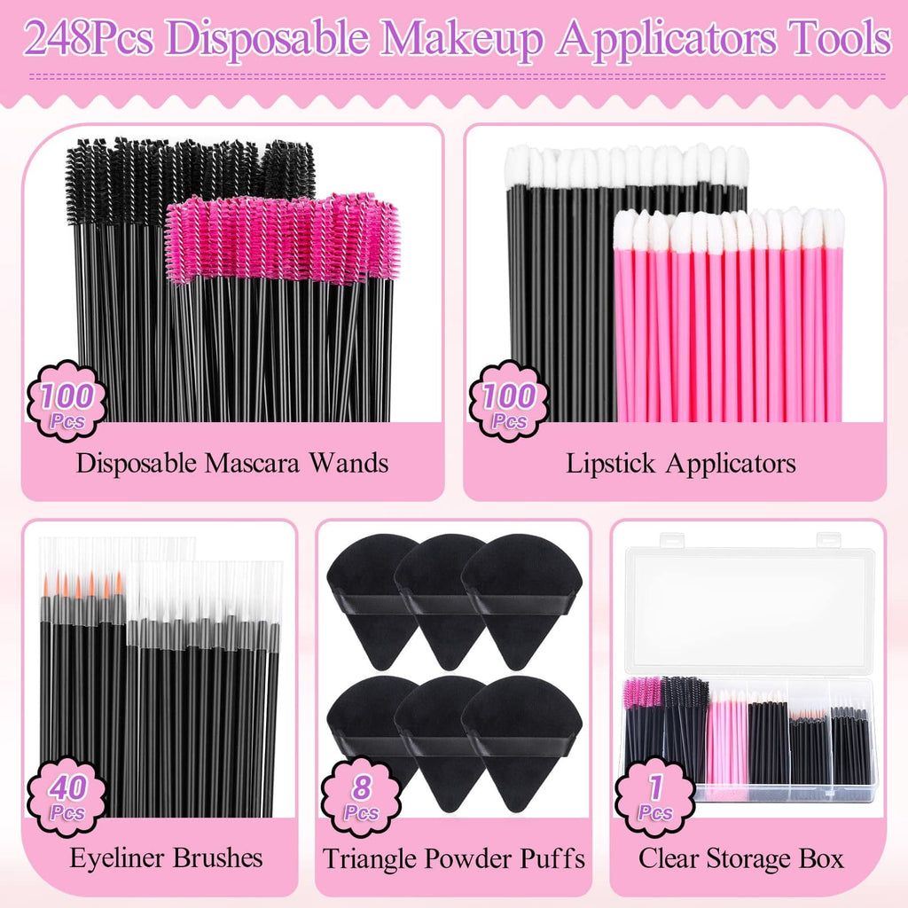 Pro Hygiene & Efficiency Makeup Kit: 120 Compressed Sponges & 248 Disposable Applicators for Flawless Face & Body App... - Image 3