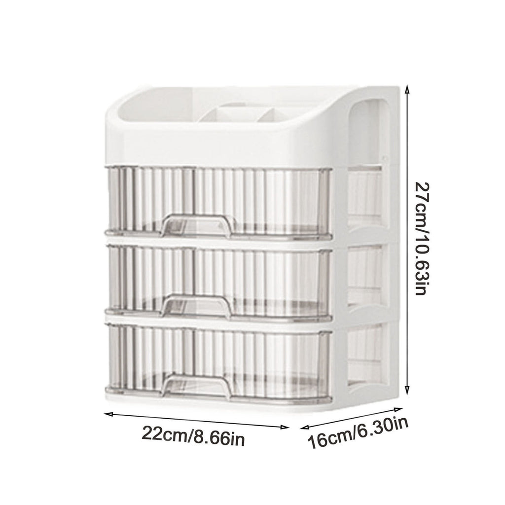 Cosmetics Storage Box Large Makeup Organizer Box Drawers Portable Handle Waterproof Dustproof Skincare Display Cases for Countertop, Bathroo - Image 4