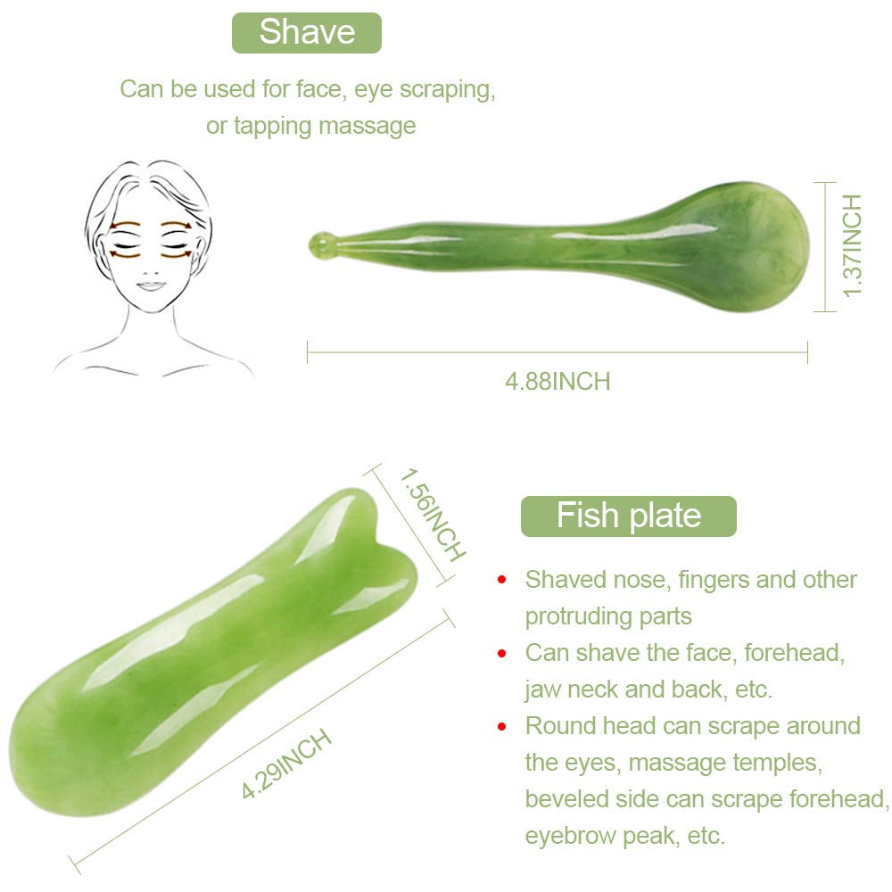 Gua Sha sets, Jade Roller Facial Ridged Roller KitsSkin Roller Scraping Massage Tools Anti Aging and Wrinkles for Fac... - Image 2