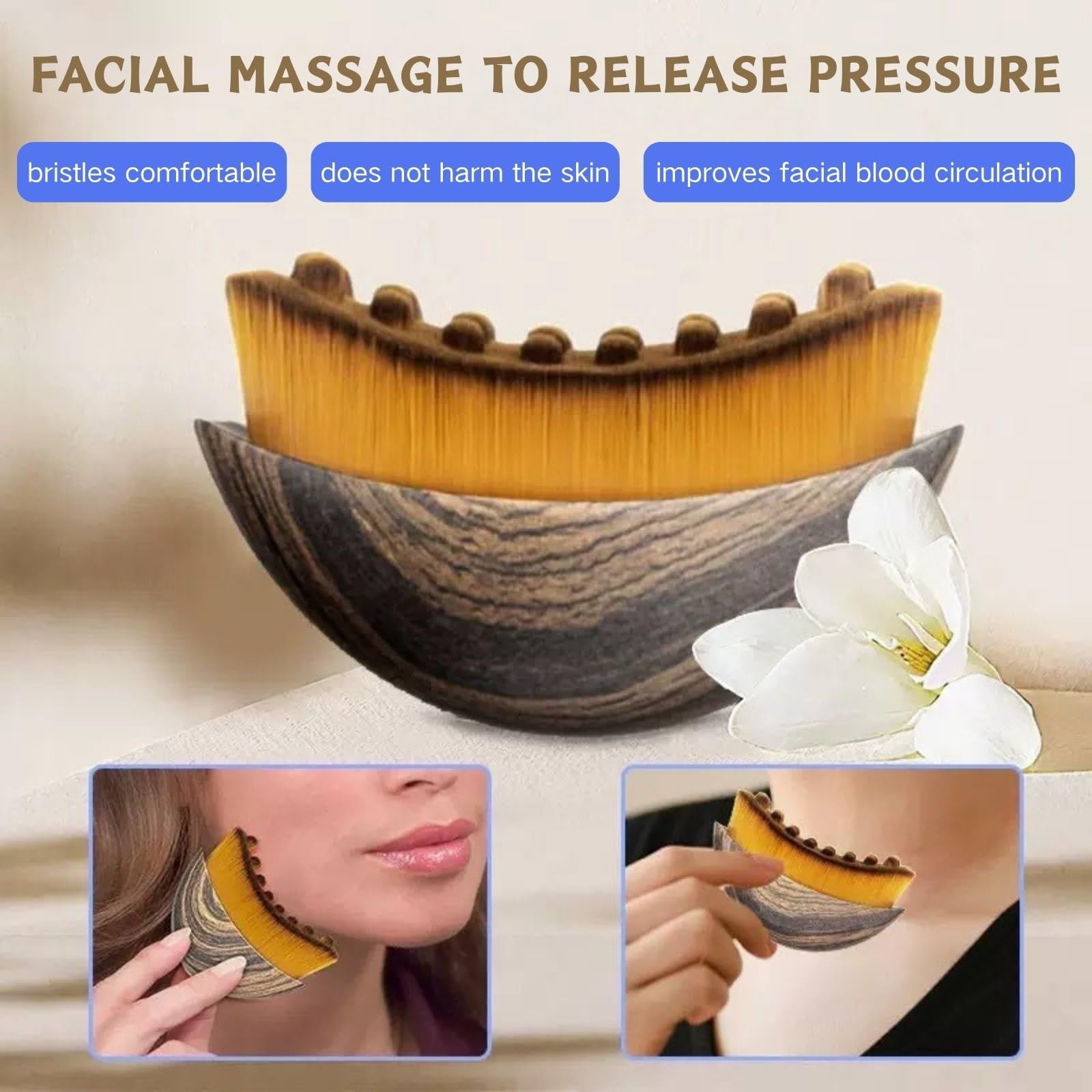 New Lymphatic Contour Face Brush, Contour Face Brush for Lymphatic Drainage, Face Lifting Tool for Skincare Routine |... - Image 2