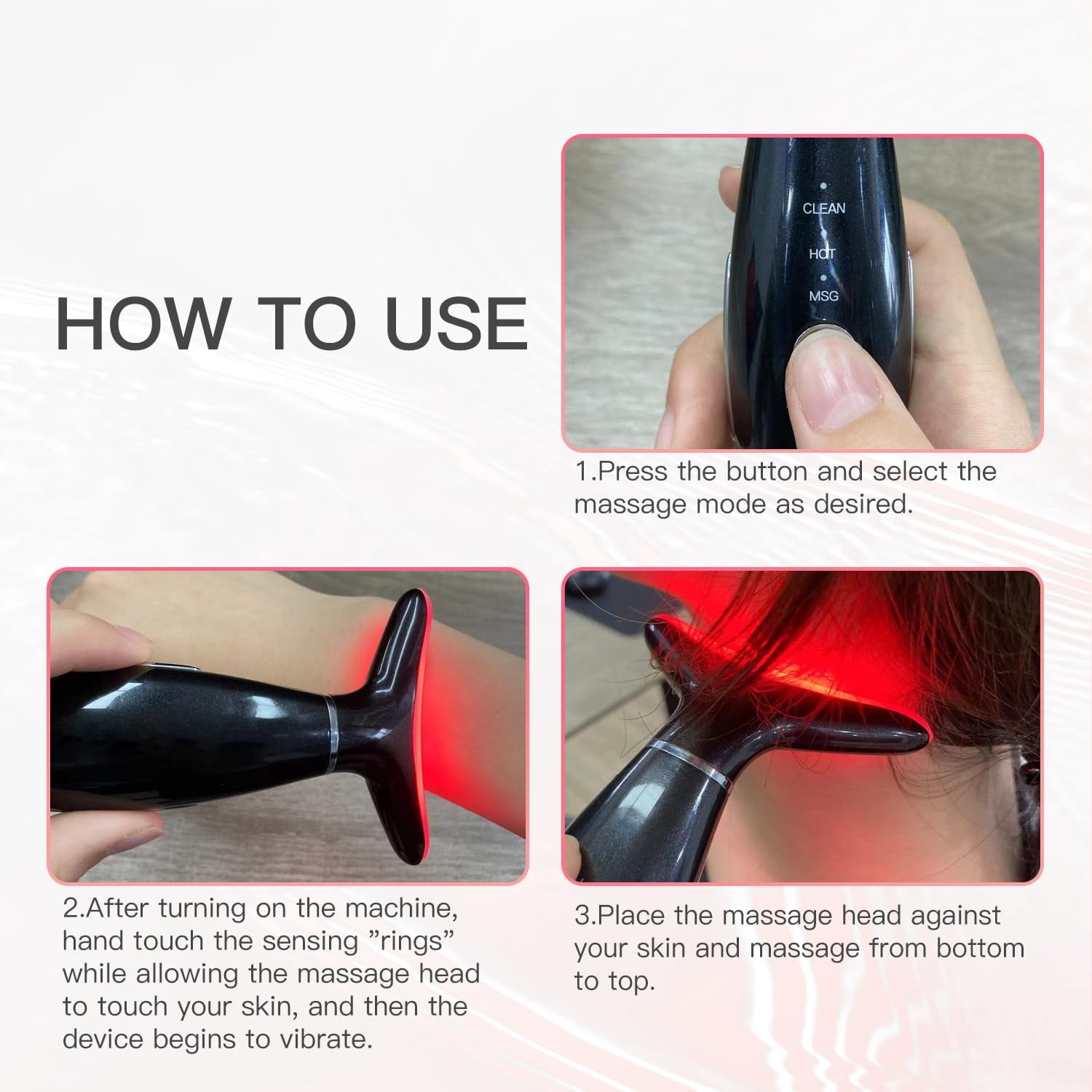 Neck Face Beauty Device, Vibration Face Massager, 3 in 1 Face Sculpting Tool Facial Massager for Double Chin, Thermal... - Image 5