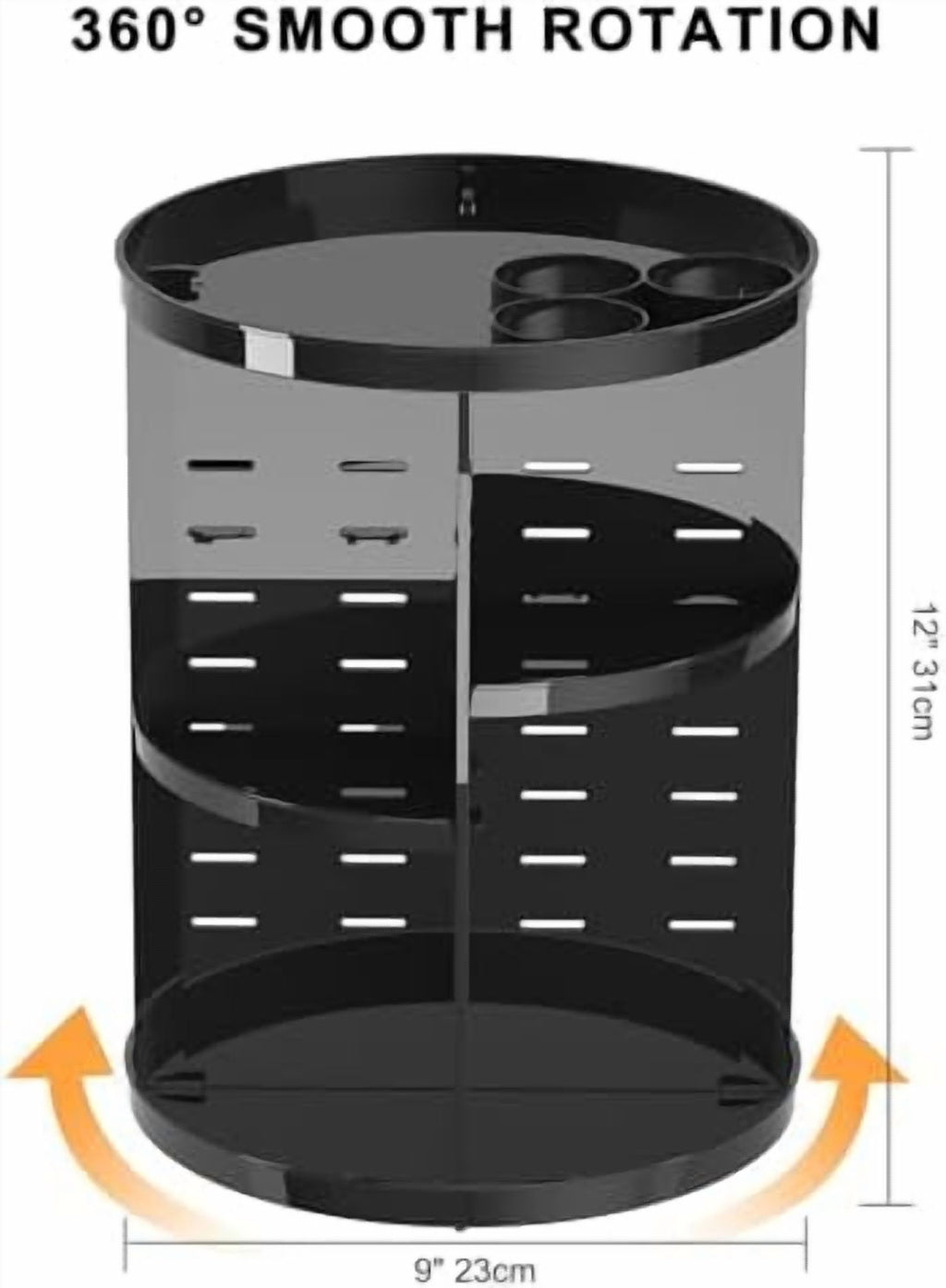 Rotating Makeup Organizer, DIY 8 Adjustable Layers Spinning Skincare Organizer, Cosmetic Display Case with Brush Holder Perfume Tray, Multi- - Image 4