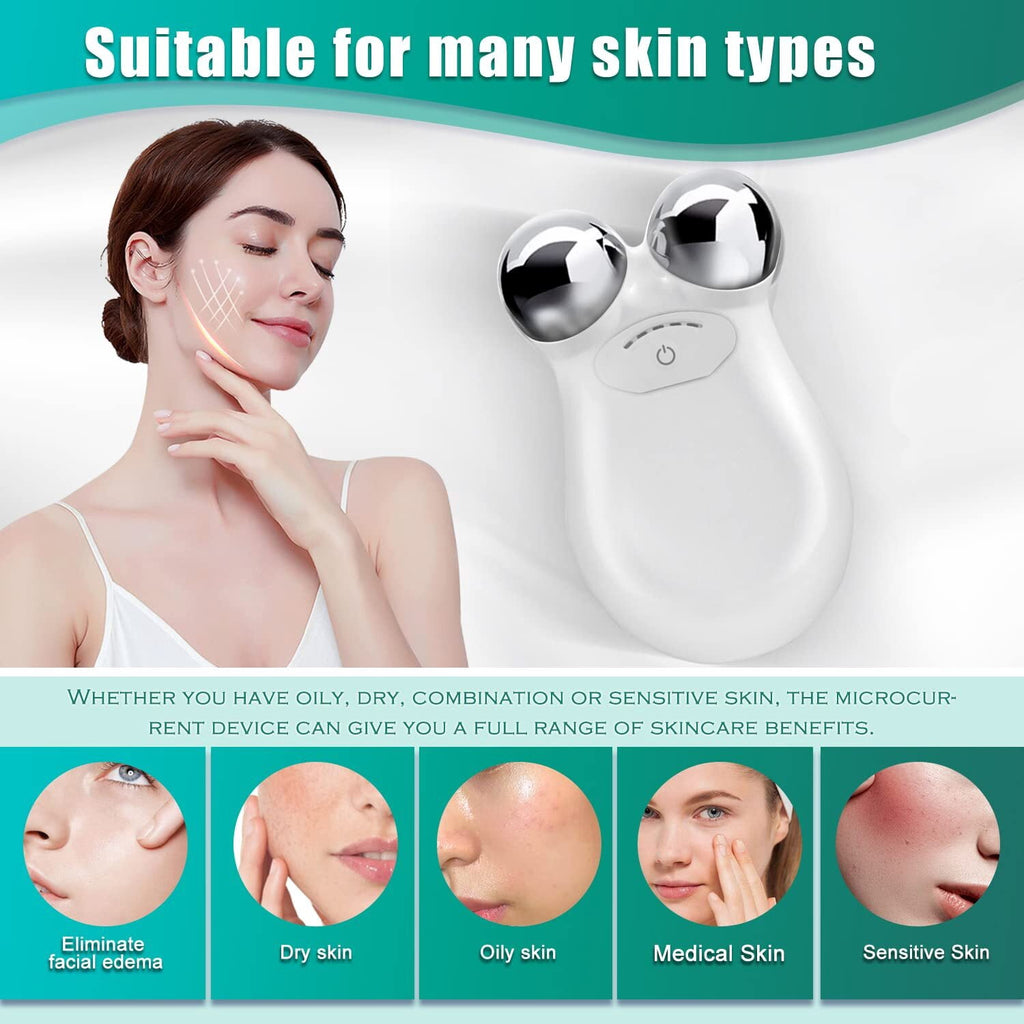 Face Device Roller, USB Mini microcurrent face Lift Skin Tightening Rejuvenation Spa for Facial Wrinkle Remover Toning Best Gift - Image 5