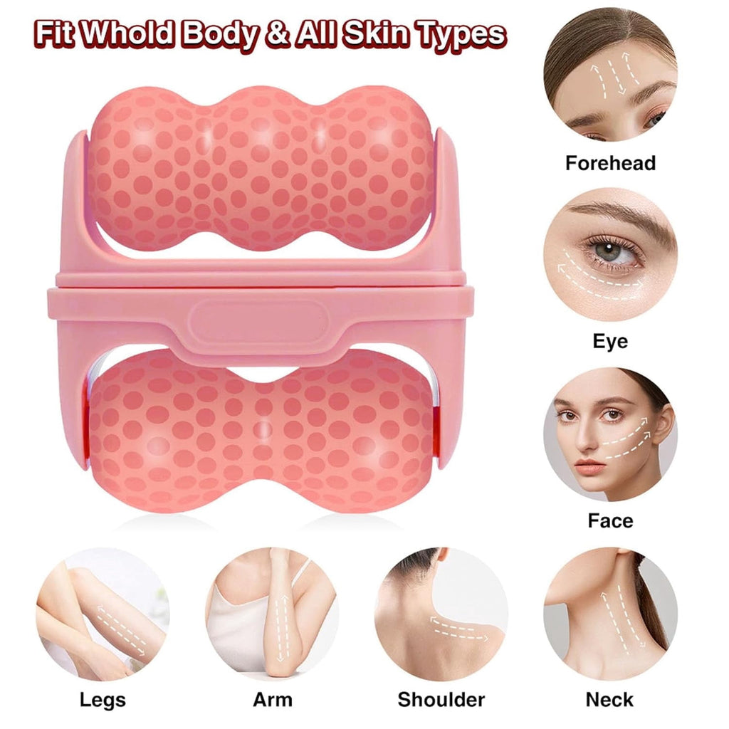 Wiher Ice Roller for Face, 2 in 1 Double Ended Facial Ice Roller Massager for Puffiness, Wrinkle Reduction, Skin Tightening, Pink - Image 4