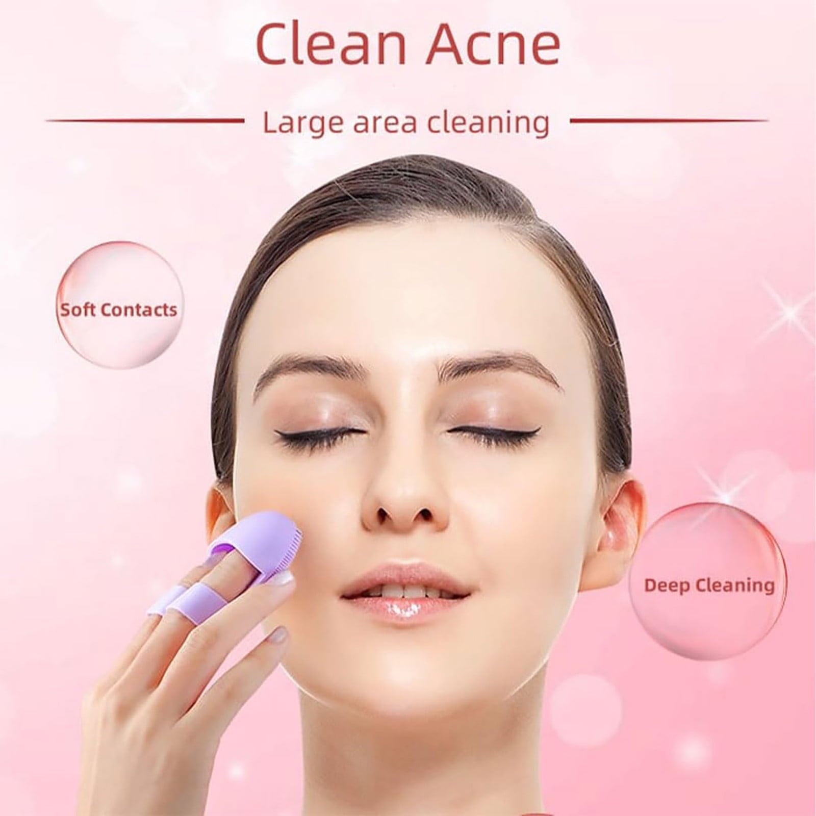 Beauty Tools Silicone Finger Facial Cleansing Brush Mini Handheld Soft Face Scrubber Gentle Exfoliator Massager for Skin Pore Cleansing and - Image 4