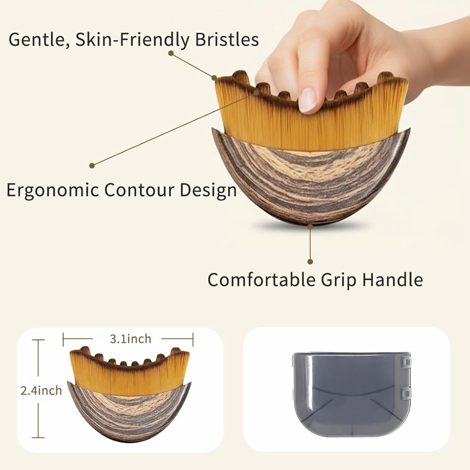 2 count Contour Brush, Drainage Brush, Gentle Facial Sculpting for Jawline & Cheeks, Designed to Fit The Precisely - Image 5