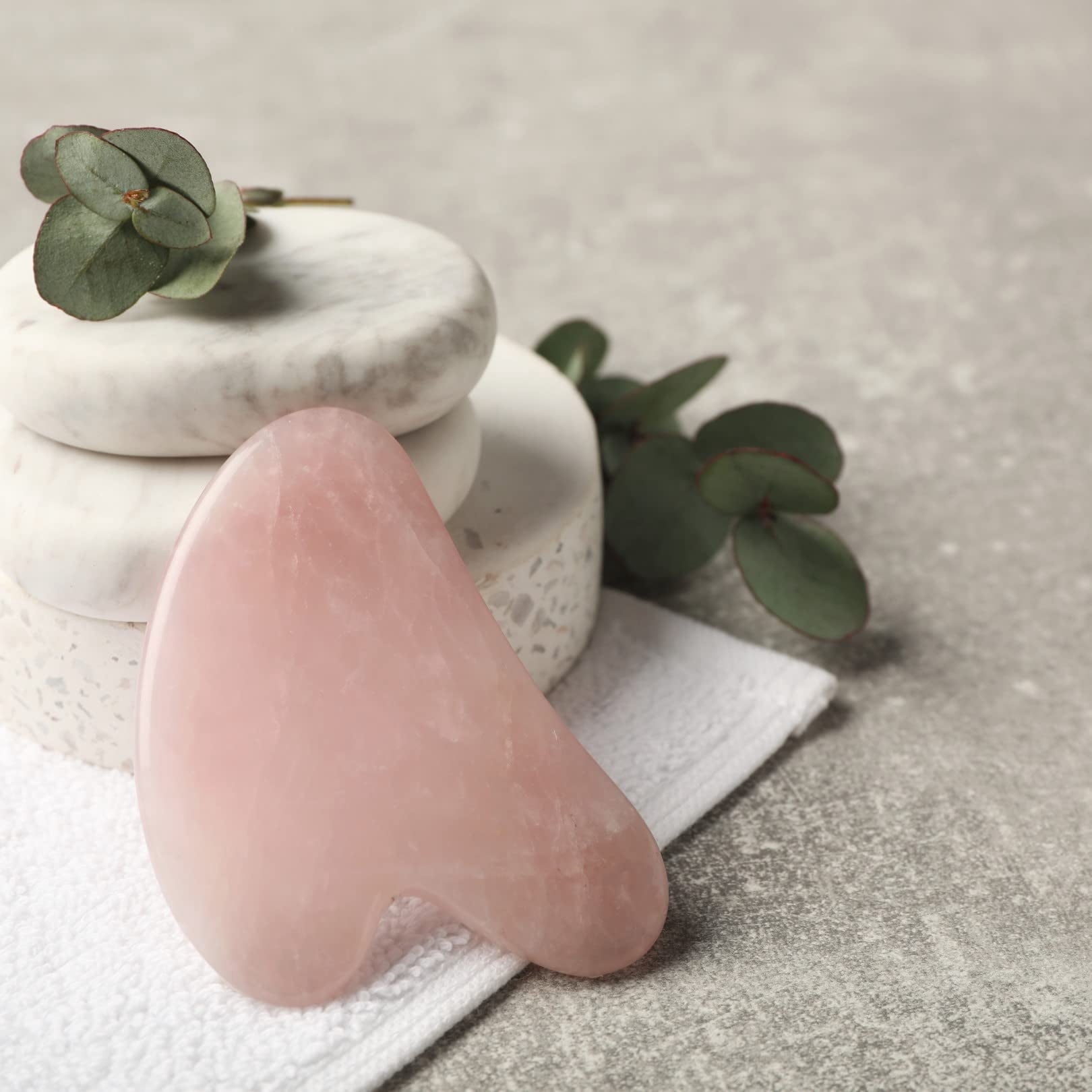Gua Sha Facial Tool, Natural Rose Quartz Stone Guasha Board for SPA Acupuncture Therapy Trigger Point Treatment, Gua ... - Image 2