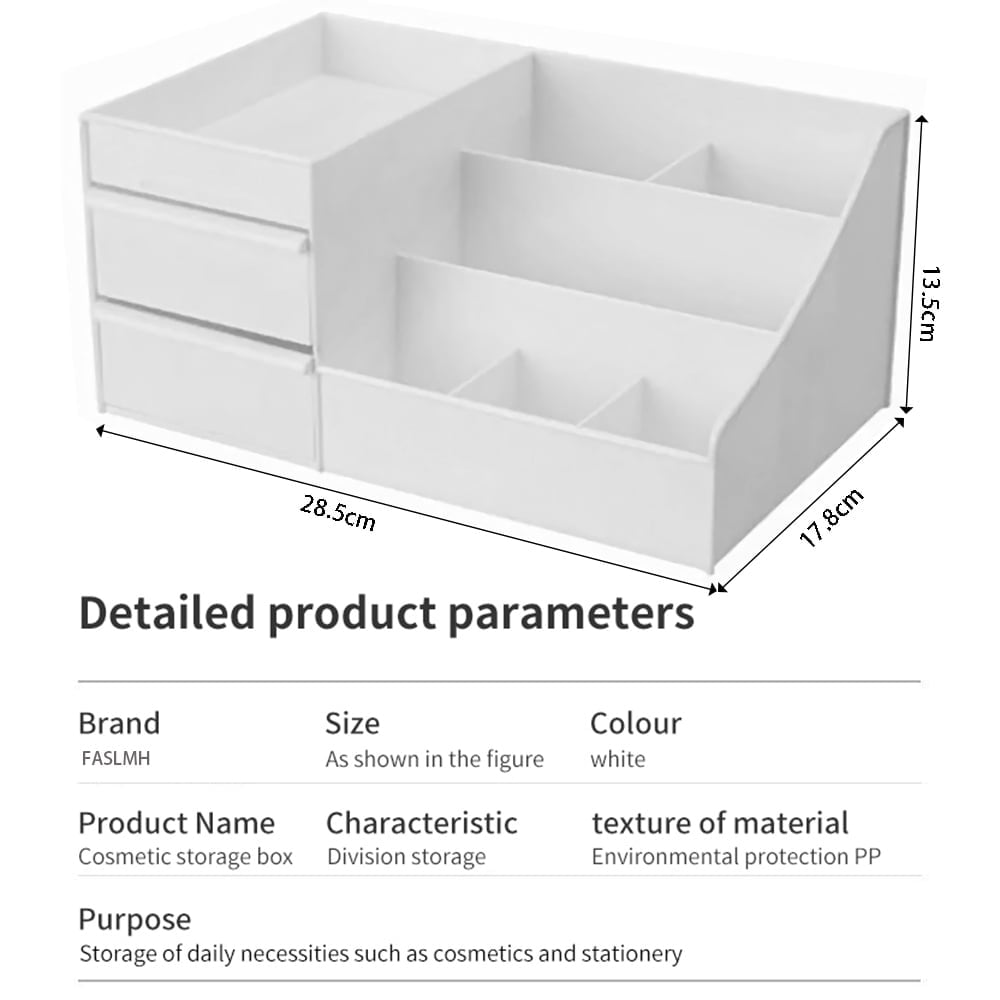 Makeup Organizer, Skin Care Organizers and Storage Box with Drawers for Vanity, Bathroom Countertop Holder for Lipsti... - Image 2