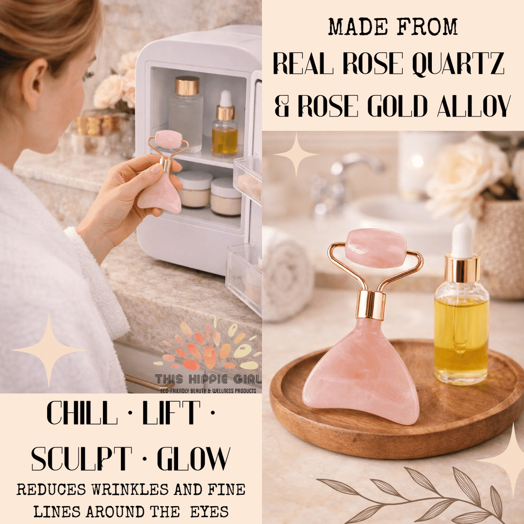Gua Sha Glow Roller, Facial and Neck Massage Tool Rose Quartz Facial Roller Massager for Face and Eye, Face Sculpting... - Image 2